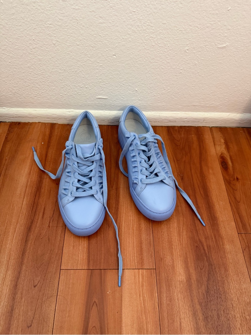 Tory Burch Light Blue Leather Low-Top Sneakers